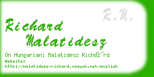 richard malatidesz business card